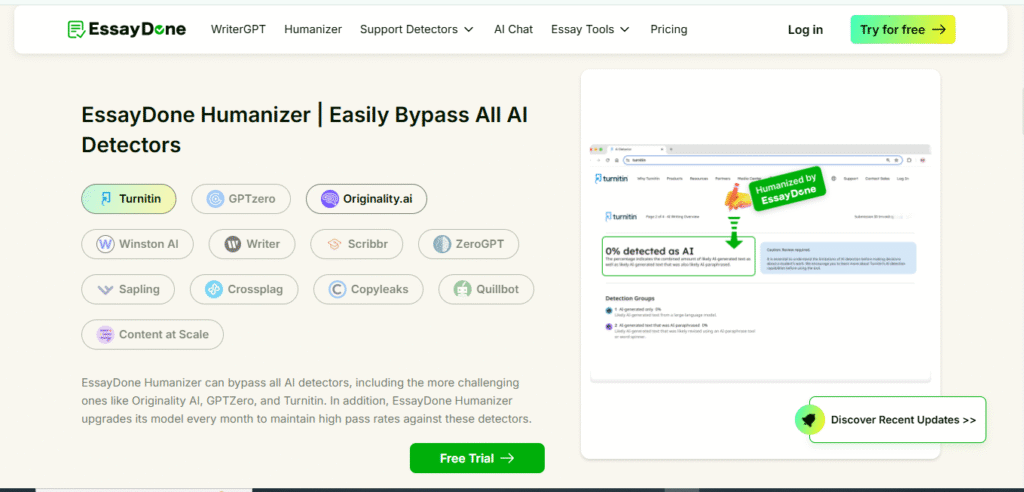Humanizer tool rewriting AI essay content to bypass plagiarism detection